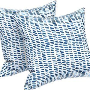 Set of 2 Blue Pillow Covers 18x18